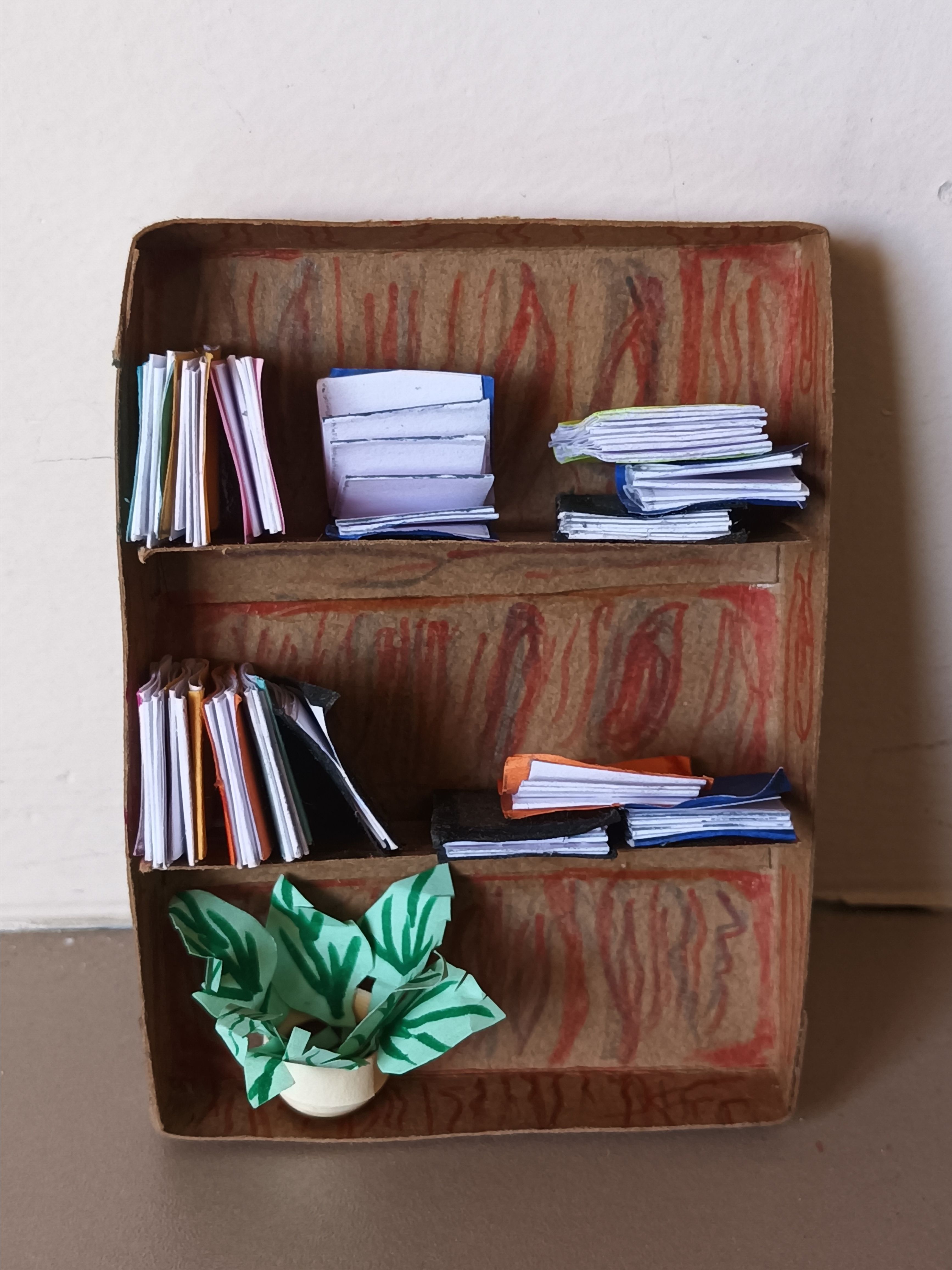 Paper Mini Bookshelf Hanging – Tiny Library Decor
