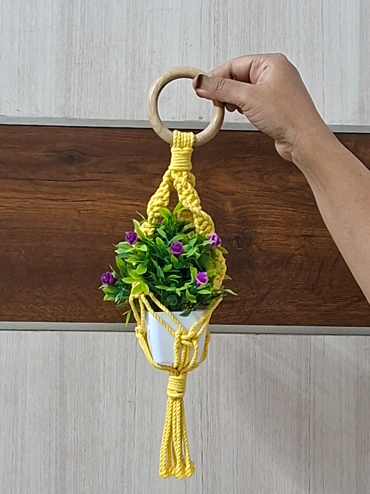 Mini Macrame Plant Holder | Cute Boho Planter Sling | Home Decor & Gifting