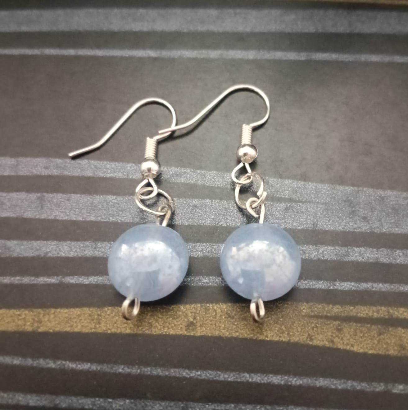 Minimalist Light Blue Gemstone Dop Earrings