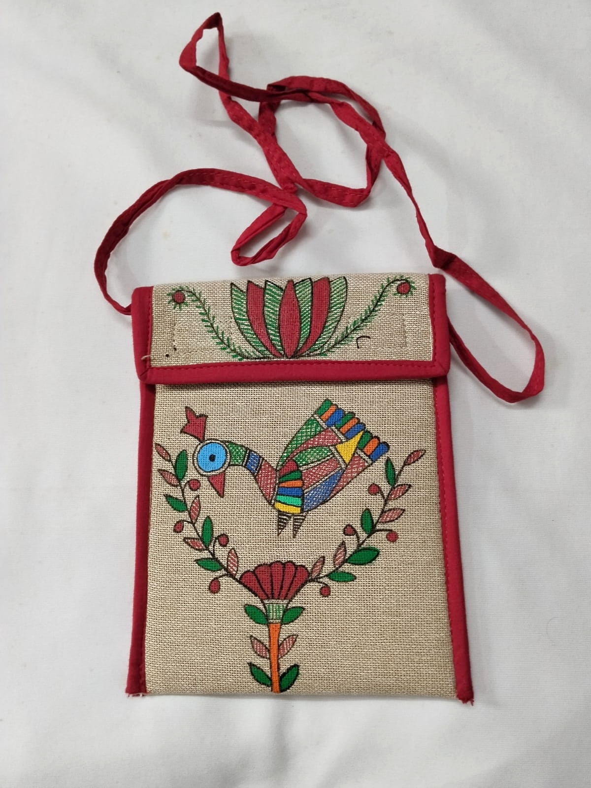 Mithila Heritage Handcrafted Jute Mobile Pouch