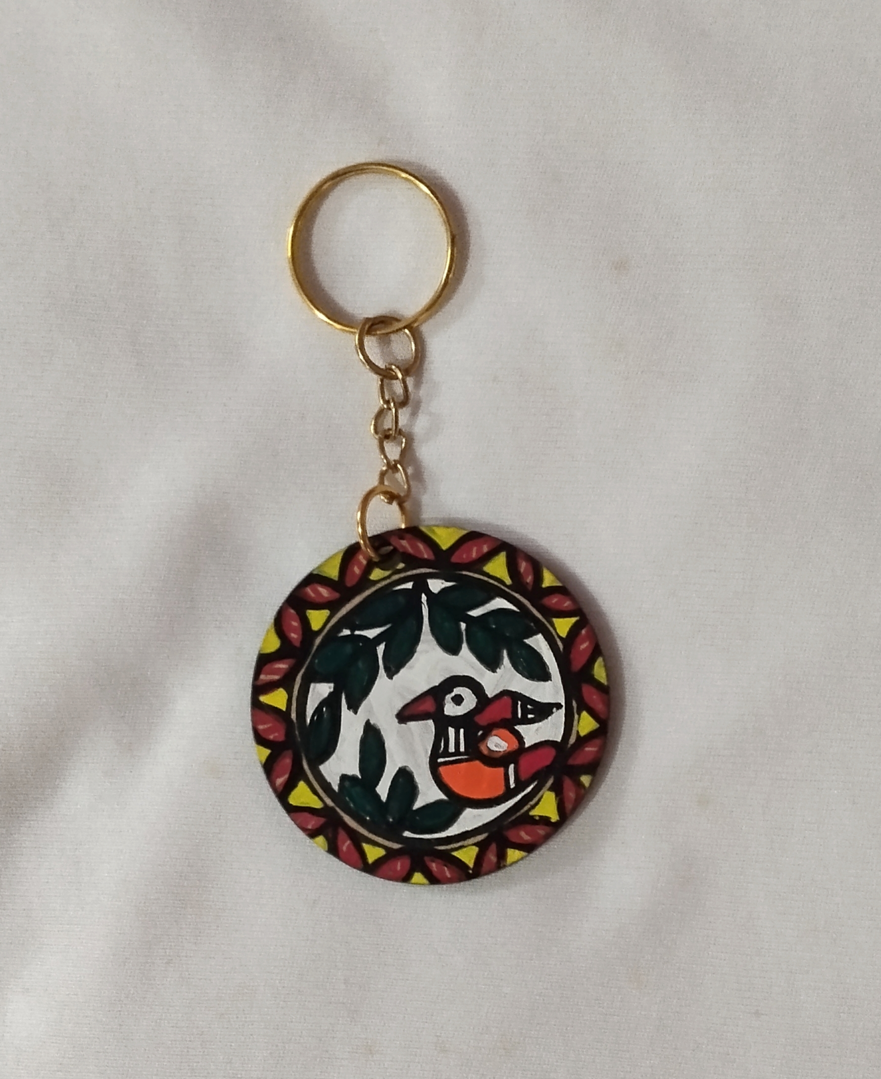 Mithila Heritage Handmade Madhubani MDF Key Ring – 10