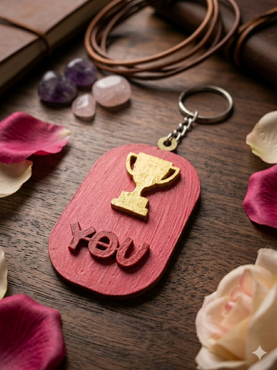 Mom's Trophy Love Key chain
