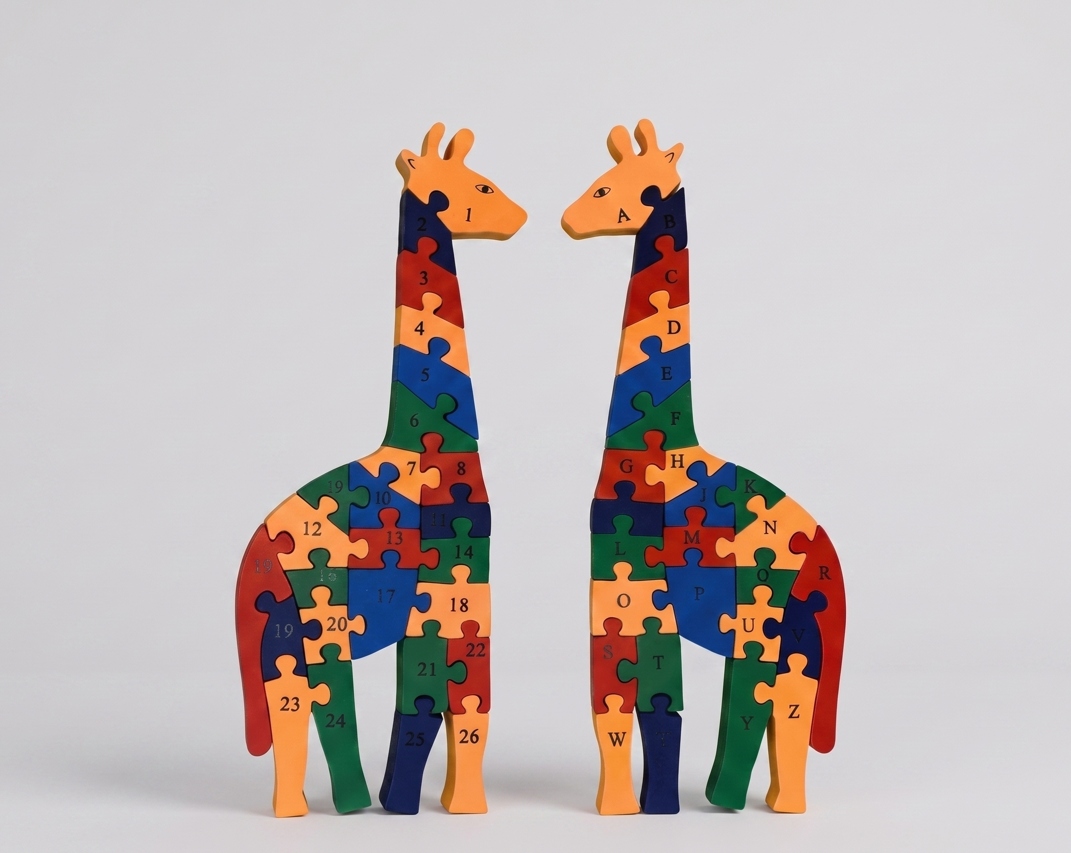 Montessori Wooden Giraffe Alphabet & Number Puzzle Toy – Educational Learning Jigsaw for Kids