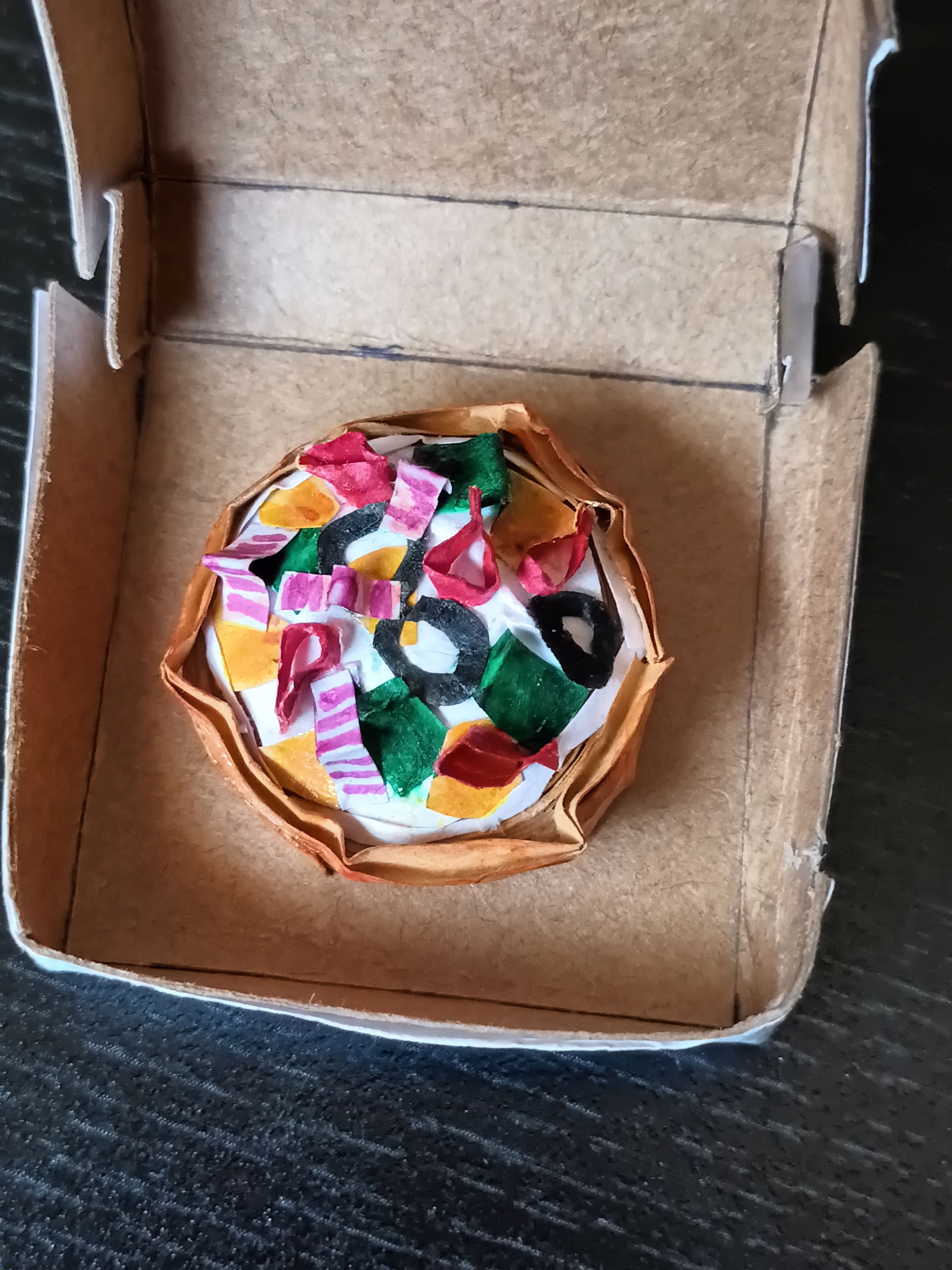 Handmade Paper Mini Pizza – Cute Food Miniature