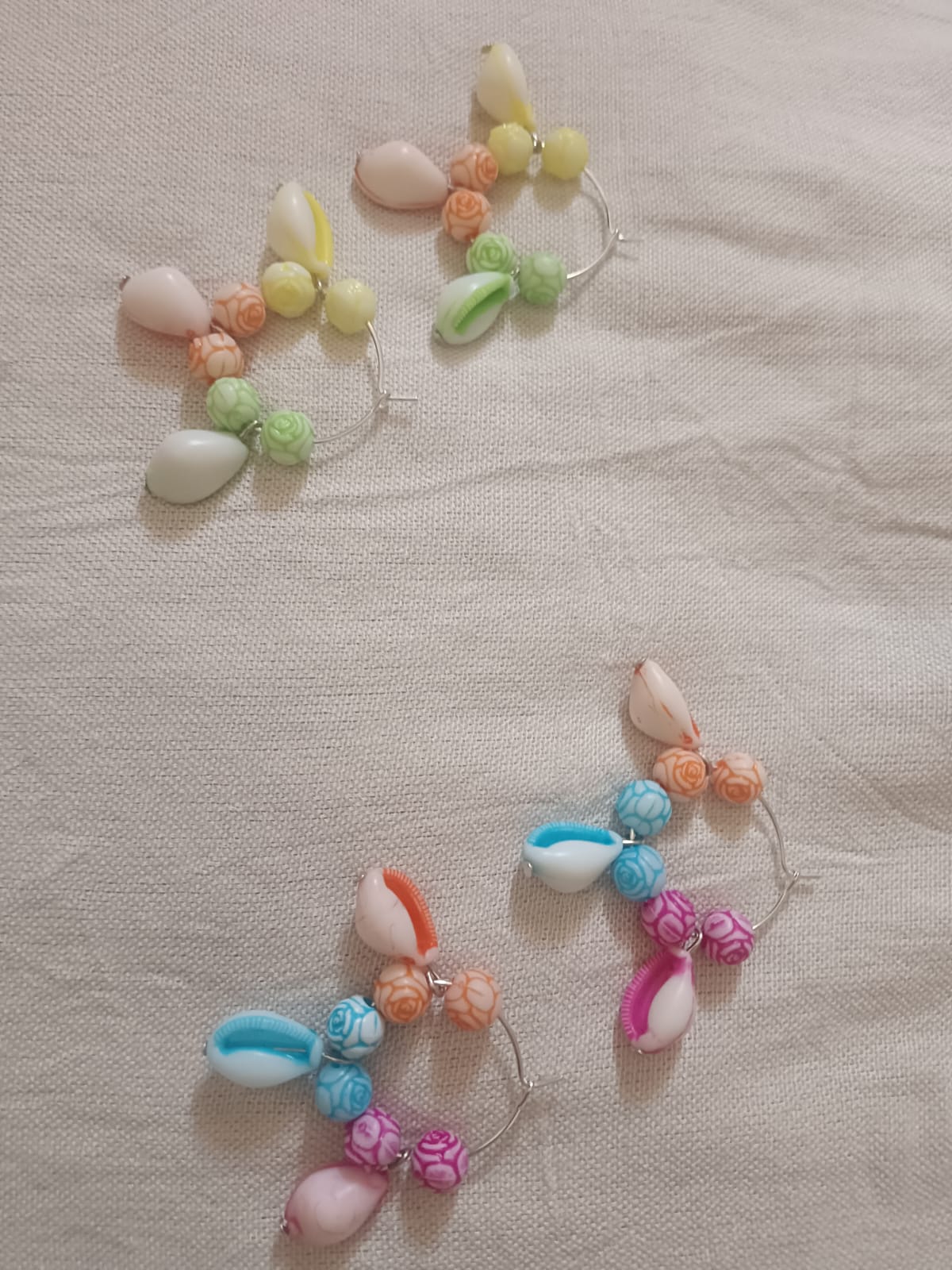 Island Dream Beaded Shell Hoop Earrings