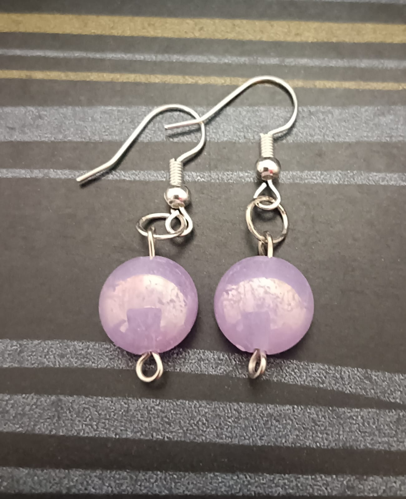 Pastel Lilac Sphere Drop Earrings