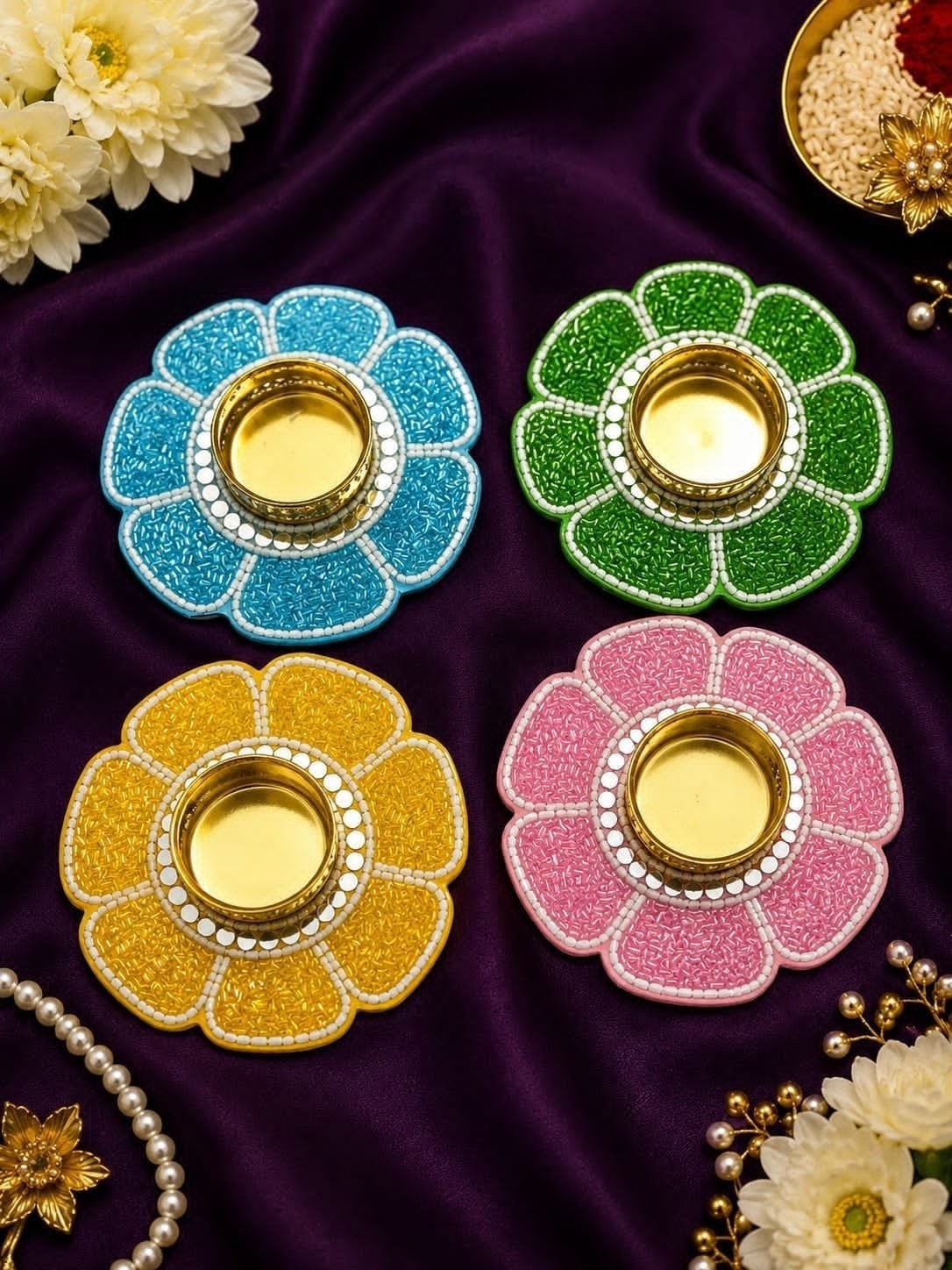 Petal Glow Diya Set