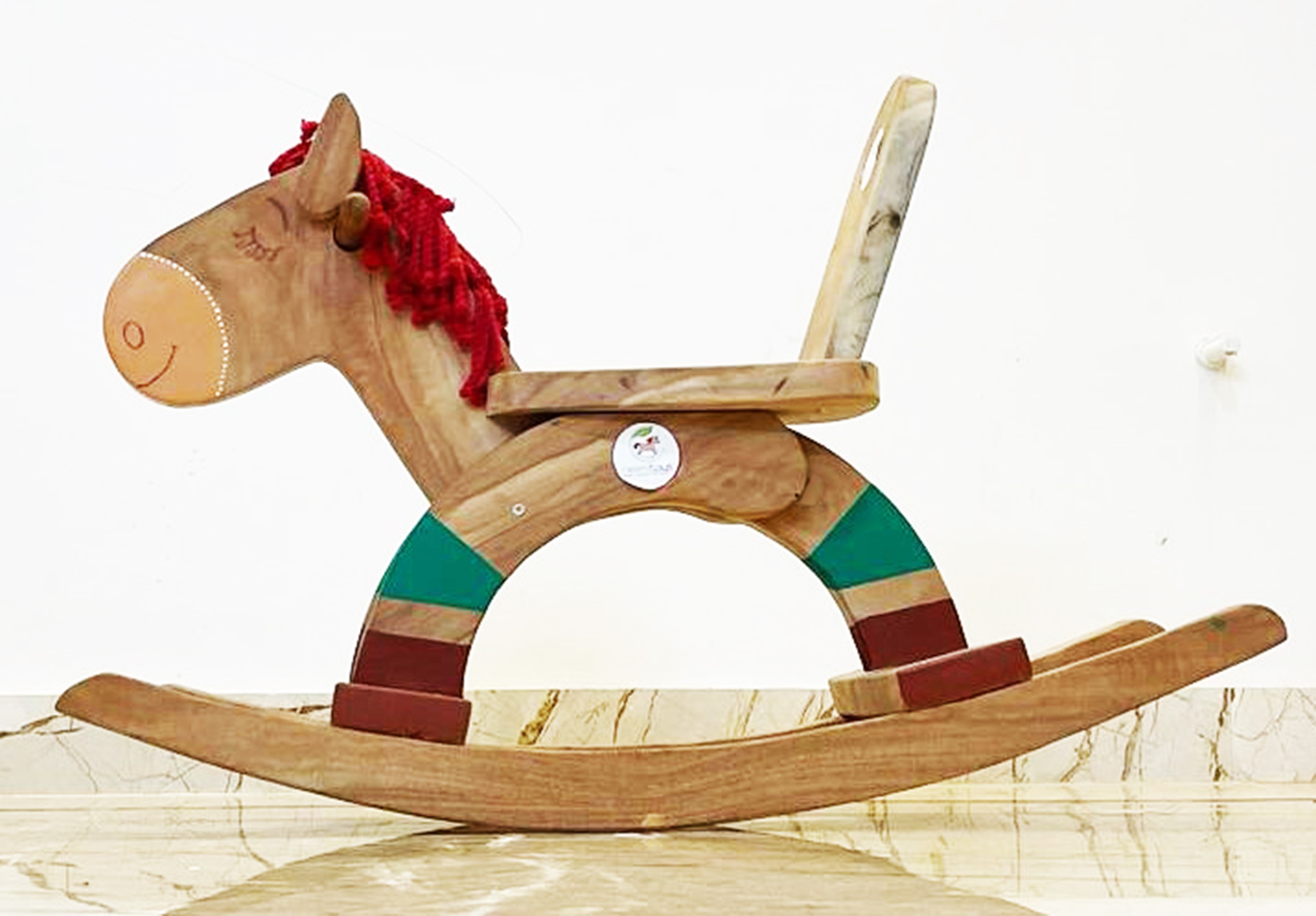 Neem Wooden Rocking Horse for Kids (1–5 Years) | Natural Ride-On & Balance Toy