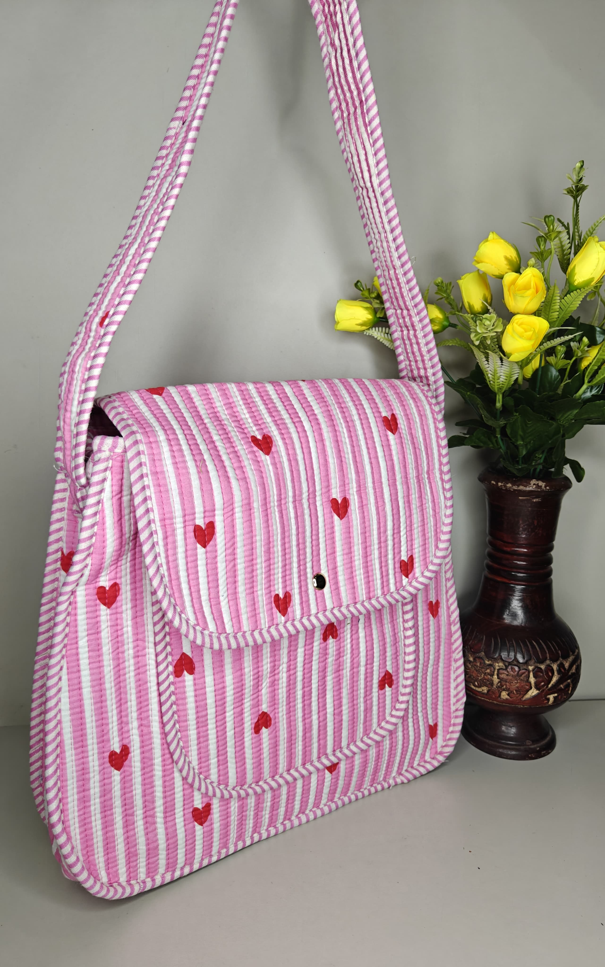 Quilted Printed Sling Bag