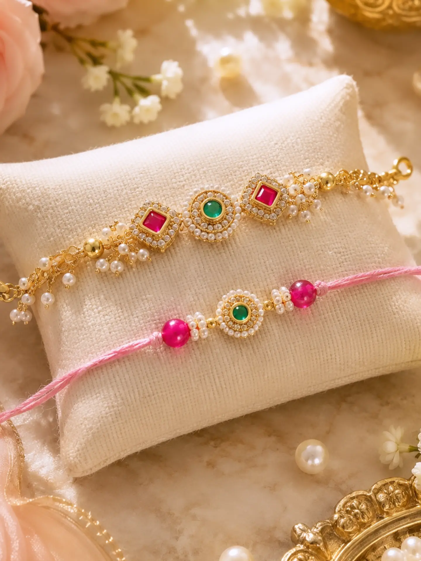 Regal Radiance Bhai-Bhabhi Rakhi & Lumba Set