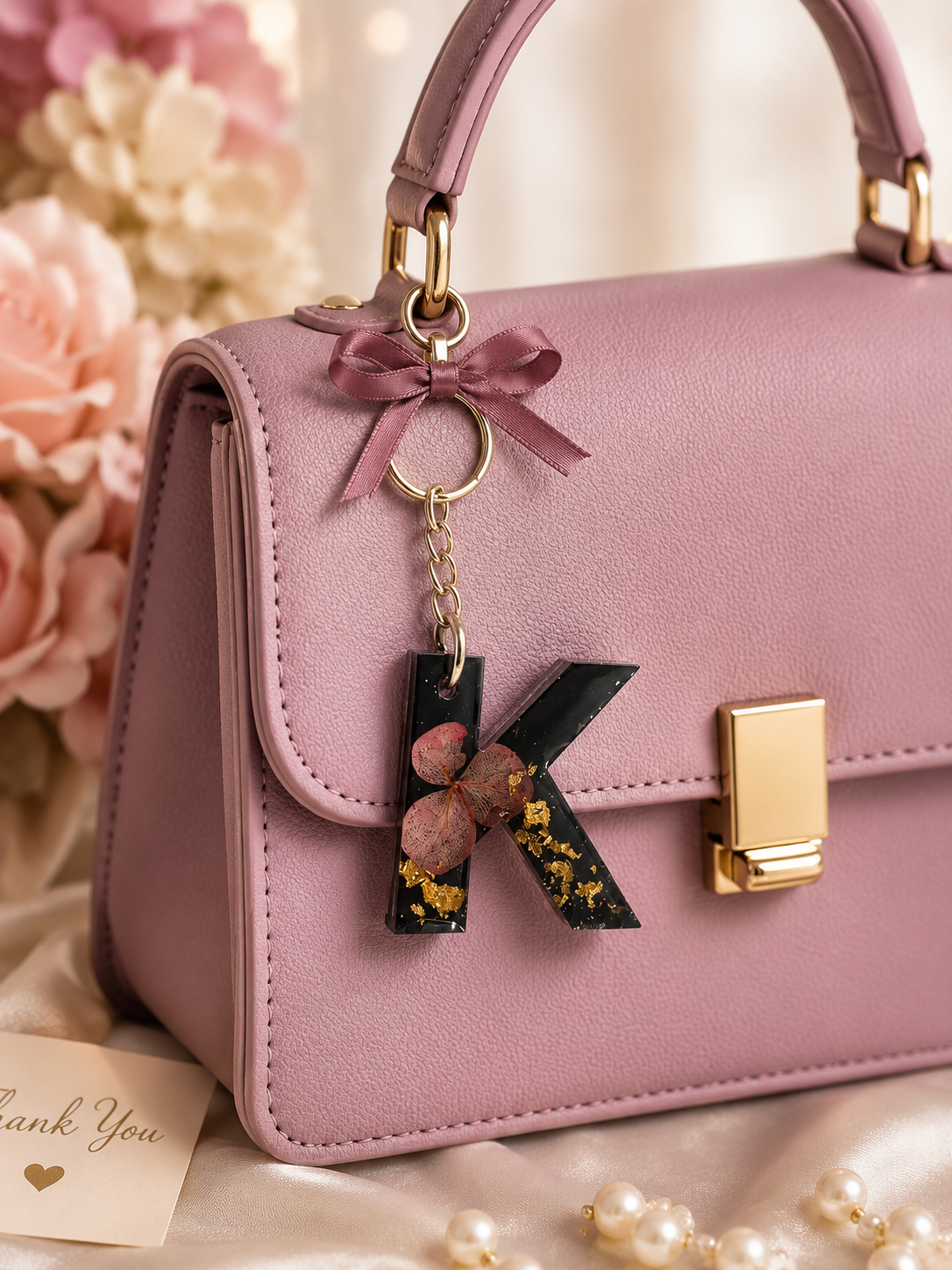 Resin letter keychain