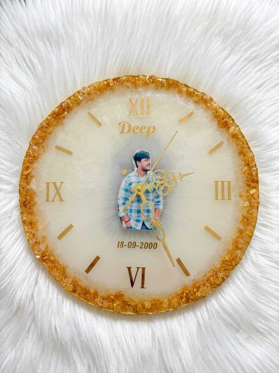 Resin 12 inch photo wall clock
