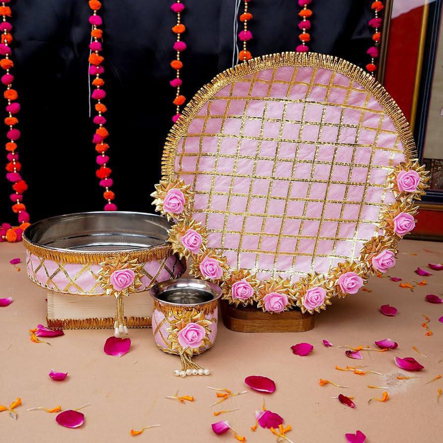 Rose Designer Karwa Chauth Thali Set