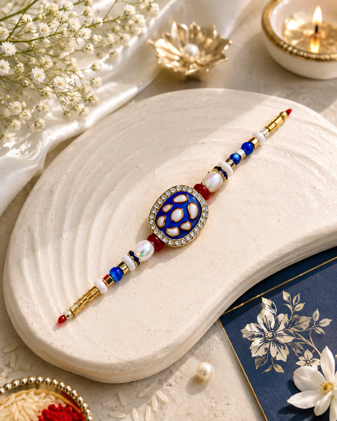 Royal Blue Stone Rakhi