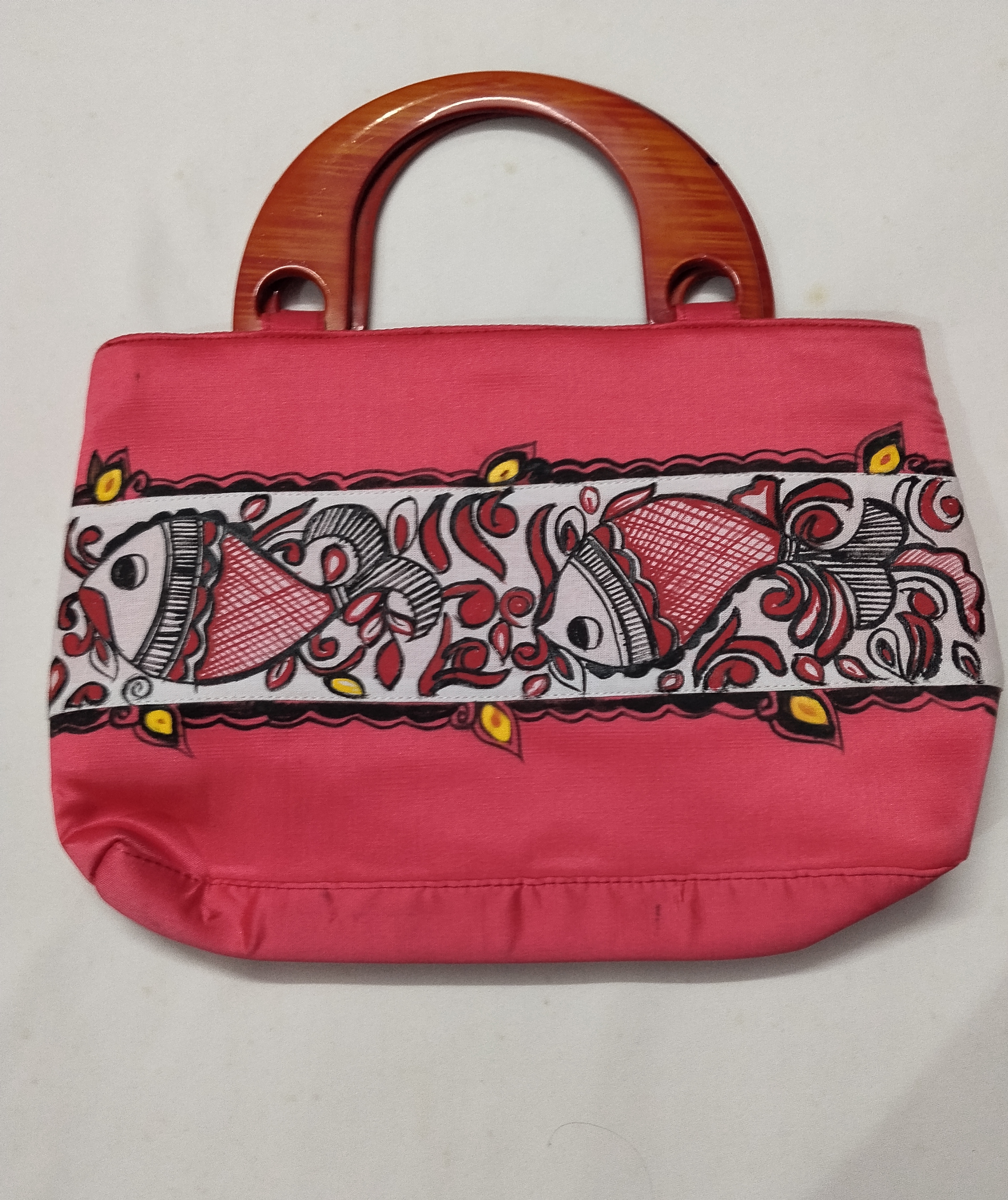 Royal Madhubani Hand-Painted Silk Handle Bag
