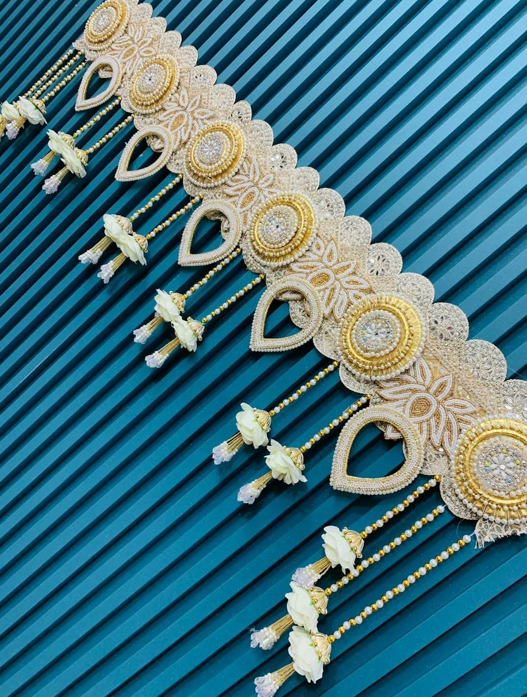 Royal Pearl & Kundan Floral Door Toran