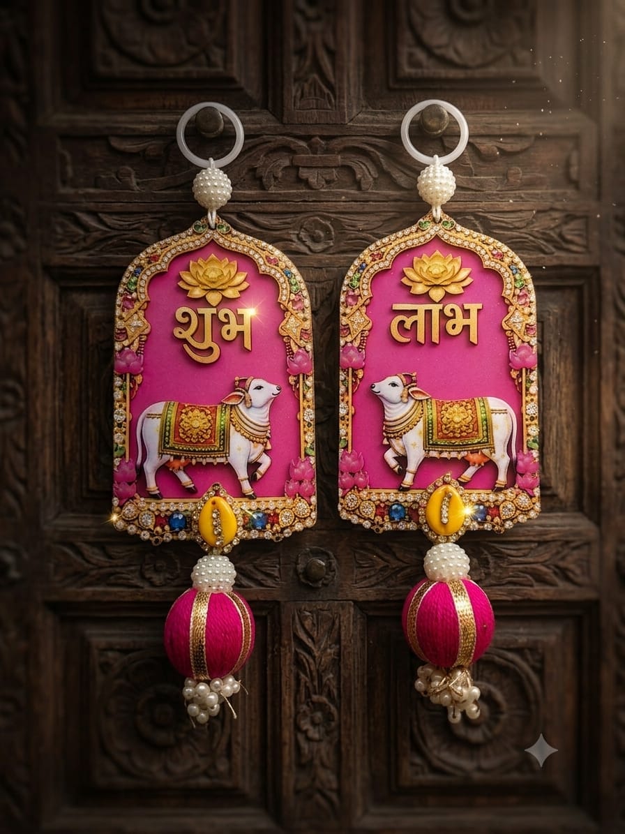 Royal Shubh Labh Cow Hanging Decor Set