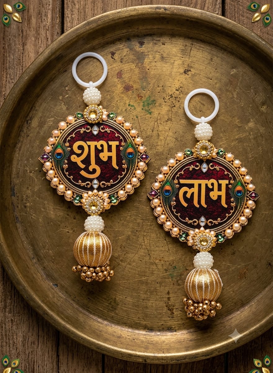 Royal Shubh Labh Pearl Hanging Set