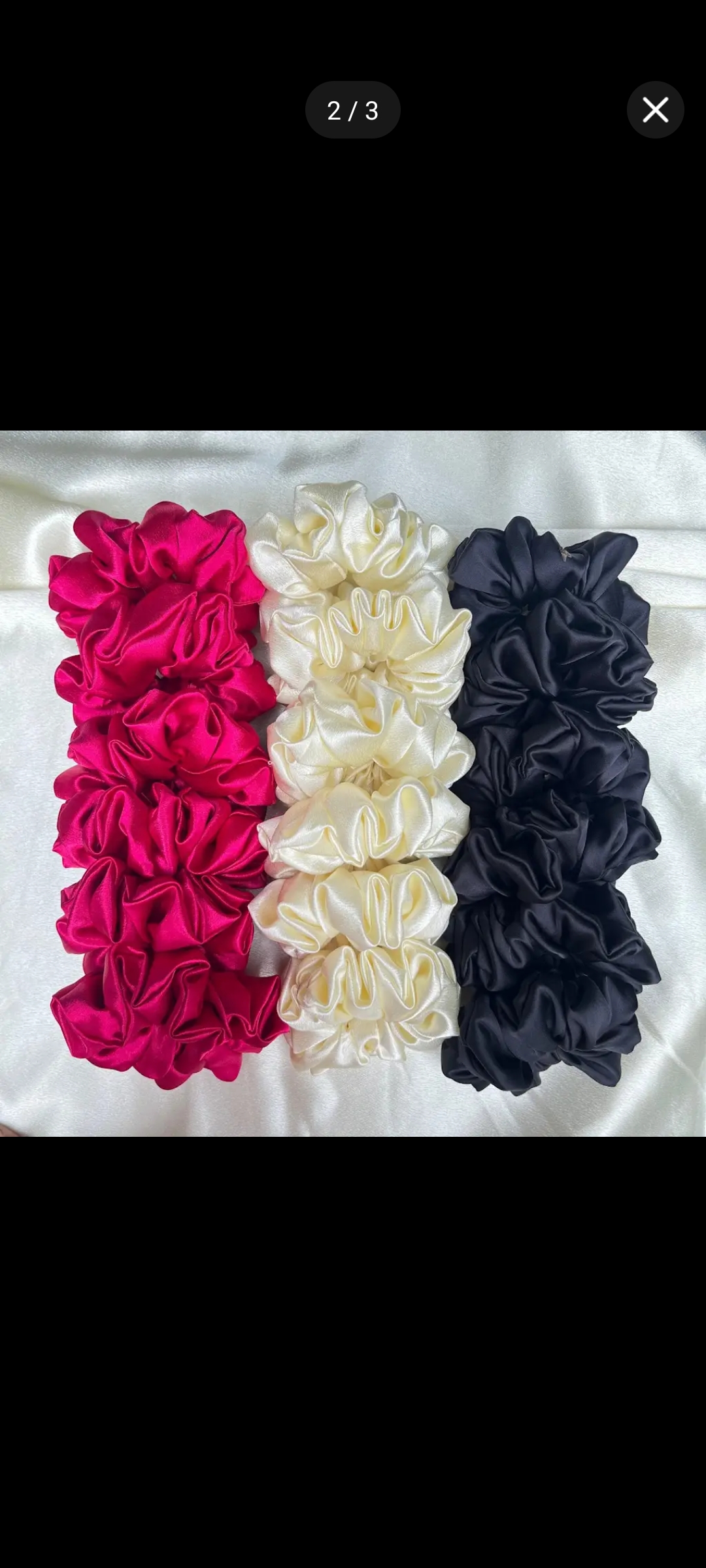XL Satin Hair Scrunchies – Set of 5 | Soft & Gentle | 3 Random Colours