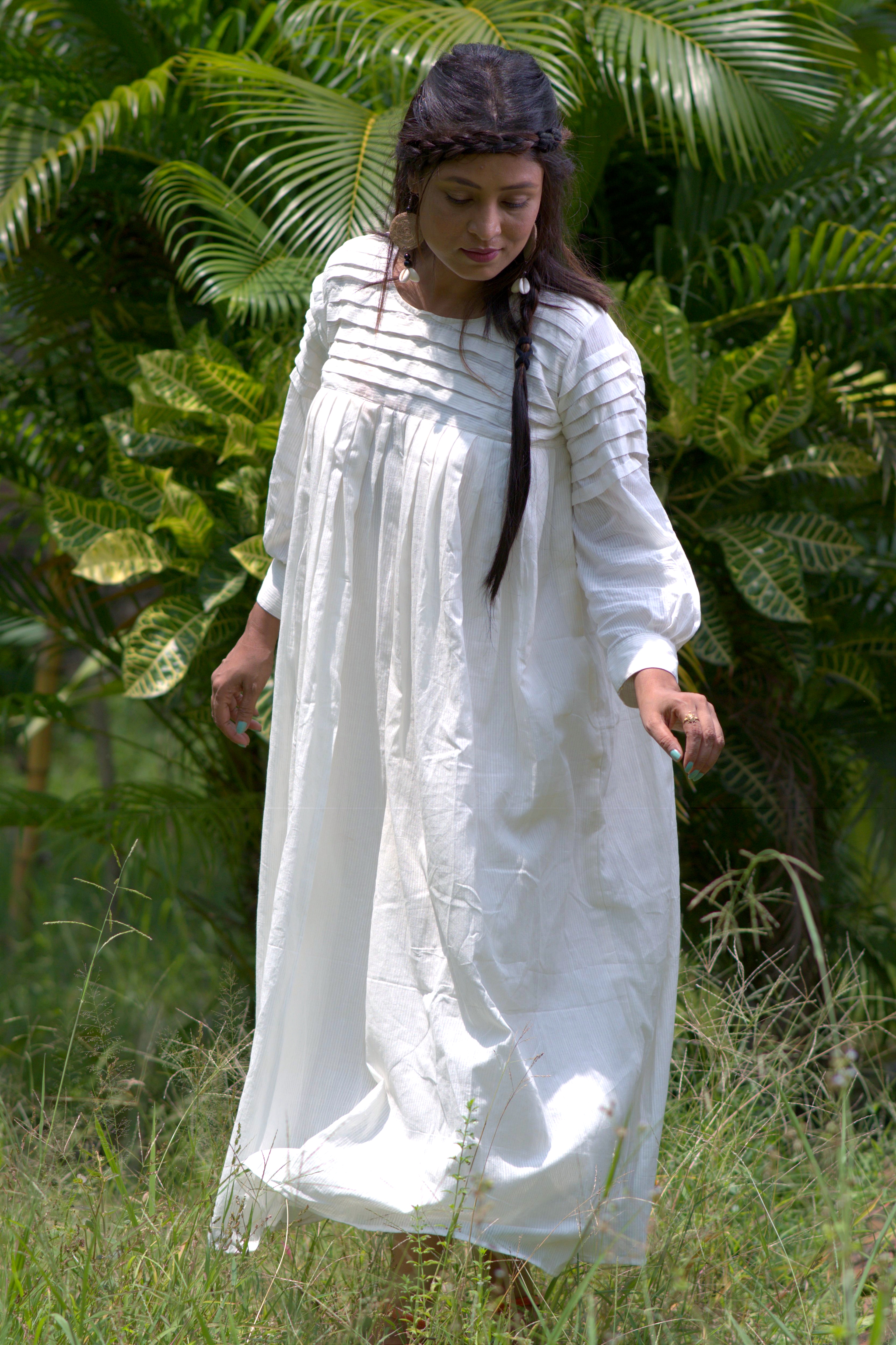 SONGS OF SILENCE- Handmade Pleated and Flared Designer Party Wear .