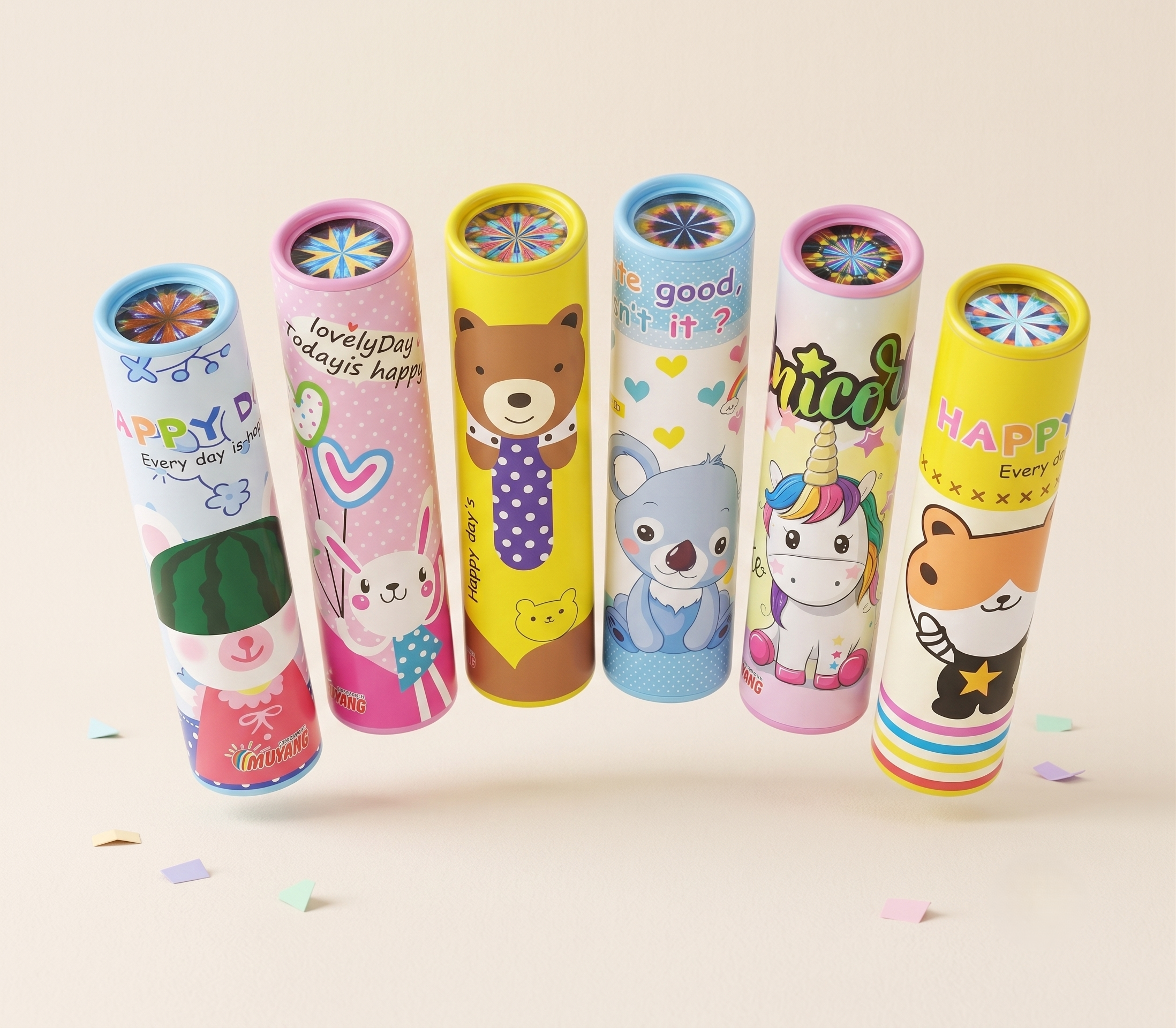 Toynish Kids Magic Kaleidoscope Toy Pack – Educational Cartoon Magic Glass Toy Set for Boys & Girls, Birthday Return Gifts for Kids (Muticolor Pack of 2)