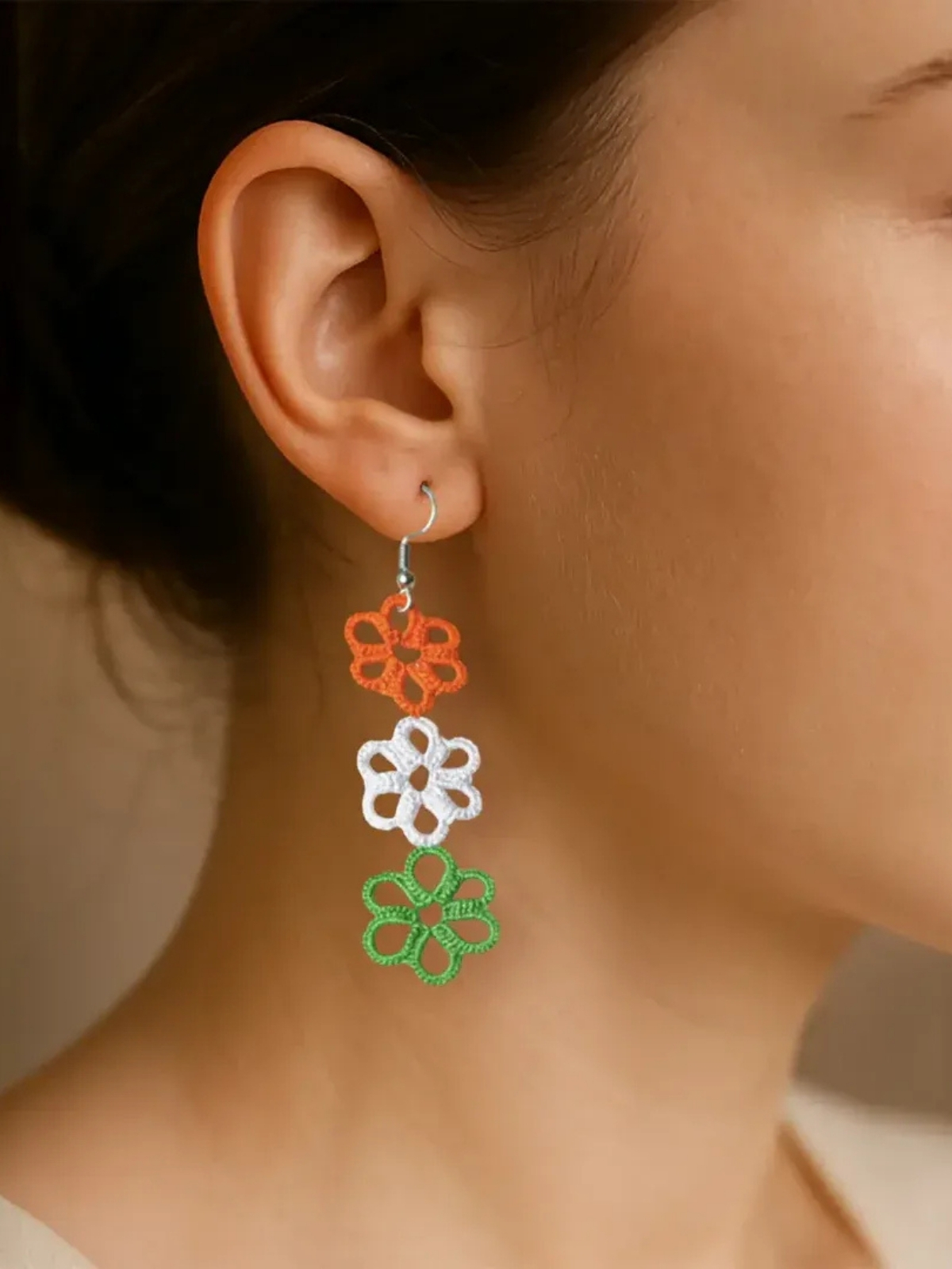 Handcrafted Tricolor Earrings for Women | Festive & Casual Drop Jewelry – Thotfy