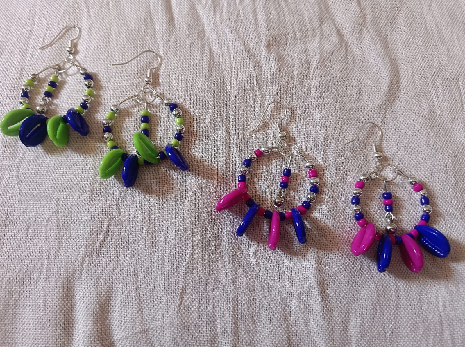 Bohemian Handwoven Seed Bead Hoop Dangle Earrings