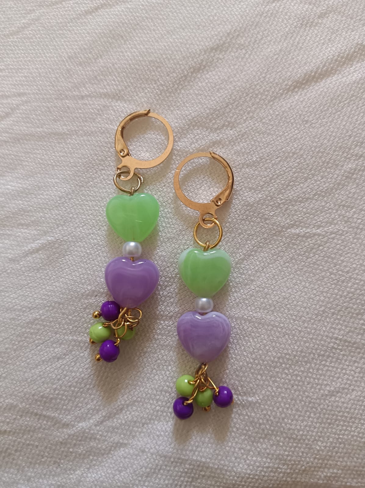 Y2K Candy Heart Stack Huggie Earrings