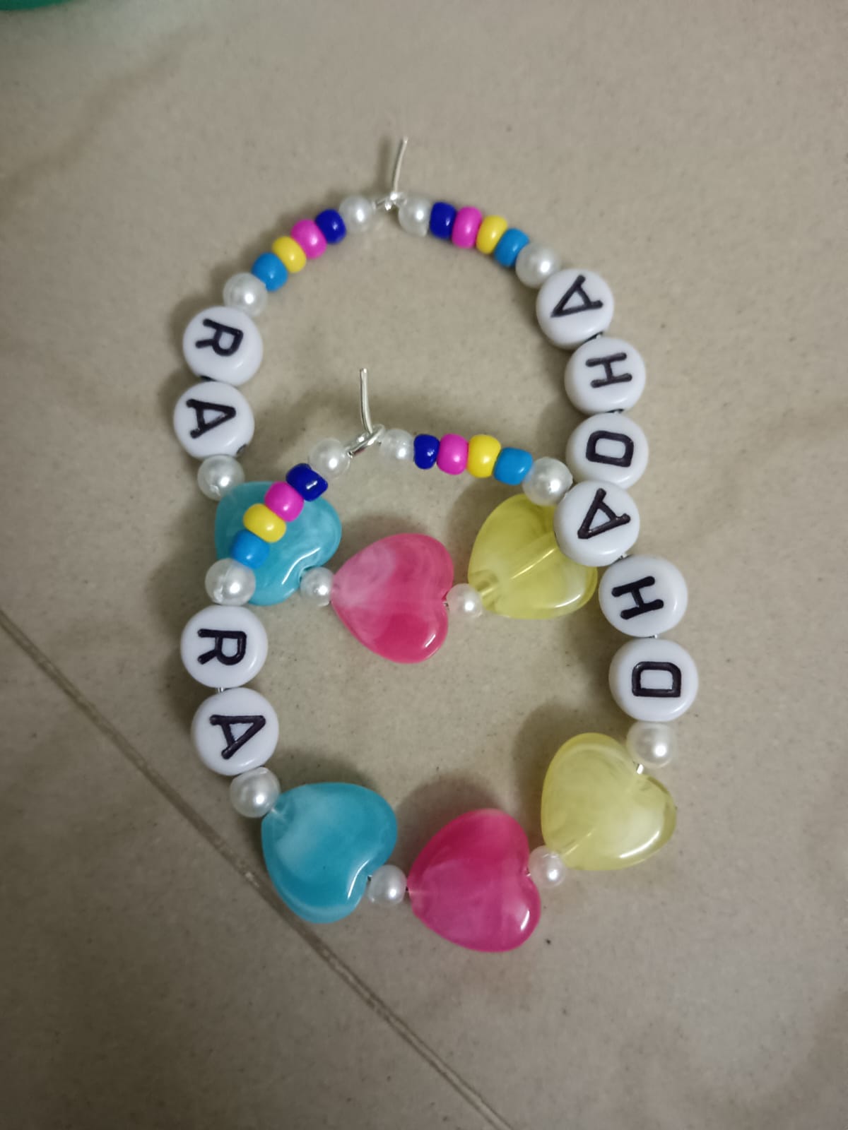 Y2K Pastel Beaded Heart Hoop Radha Earrings | Aesthetic Trendy Dangle Jewelry