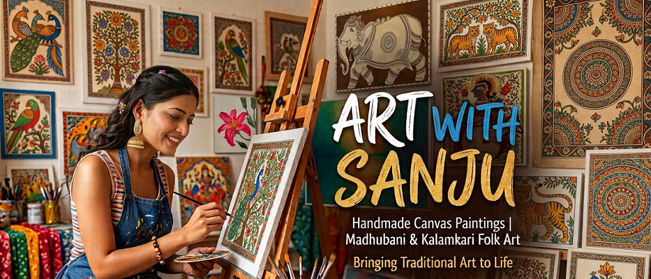 Art with sanju's logo